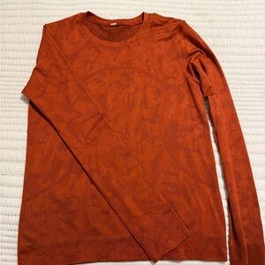 Lululemon Rust Orange Long Sleeve swiftly Top